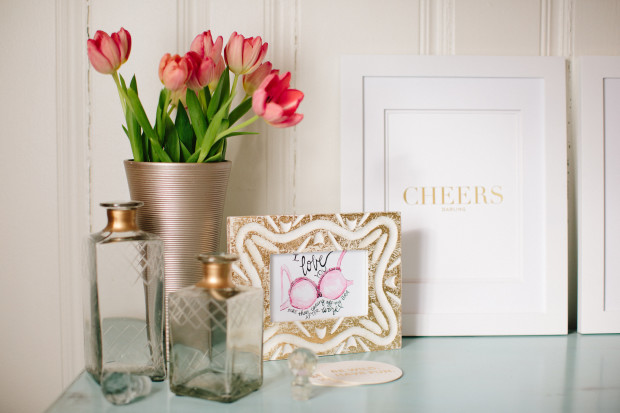 bright + cheerful galantine's day inspired styled shoot | gold foil prints | Lauren Carnes Photography | A Little Bit of Me | Leen Machine Calligraphy | b is for bonnie design