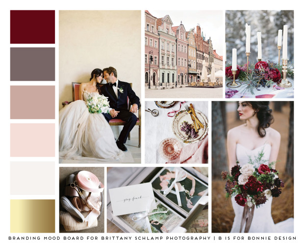 romantica, feminine brand mood board for Brittany Schlamp Photography by b is for bonnie design