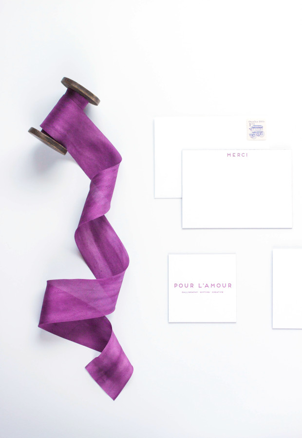 minimalistic chic brand + print collateral for Pour L'Amour Creative by b is for bonnie design