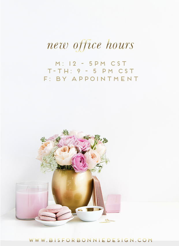 hooray for new office hours! | b is for bonnie design