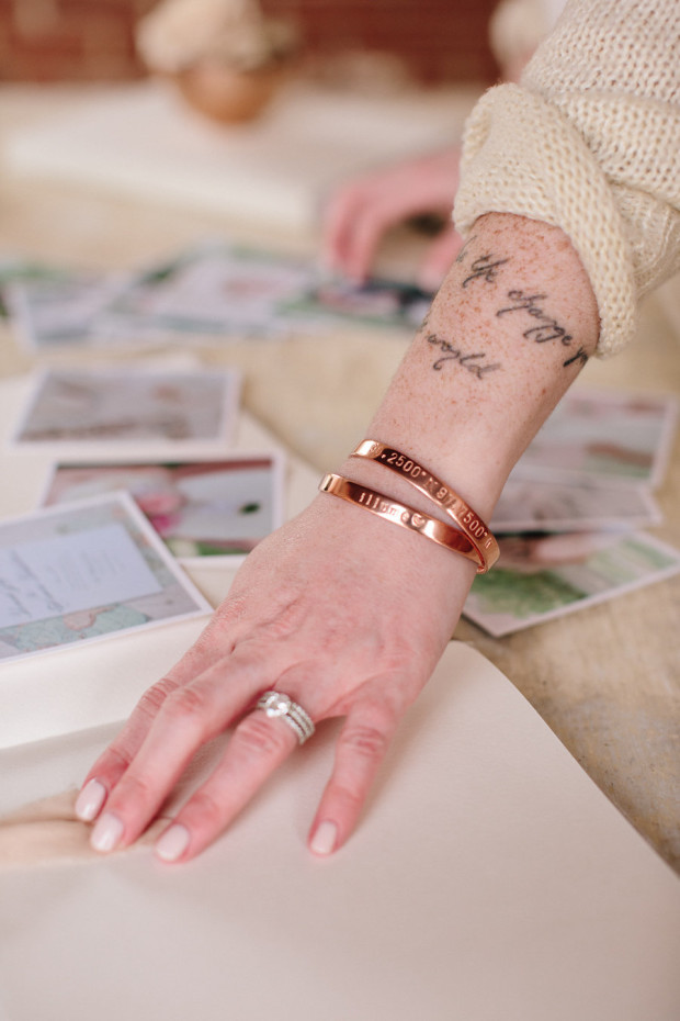 b is for bonnie loves T'Audrey Jewelry | custom copper cuffs for the Illume Retreat styled shoot at the Enterprise Events Mill in August, GA | Photography by Lauren Carnes Photography & Jade Reilly Photography, styling by b is for bonnie design