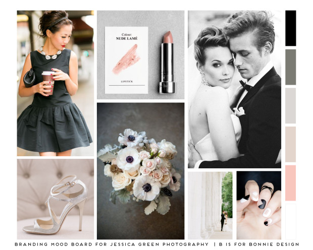 soft, feminine, classic branding mood board for Jessica Green Photography | b is for bonnie design