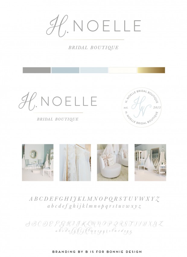 romantic + feminine branding for H. Noelle Bridal Boutique | b is for bonnie design
