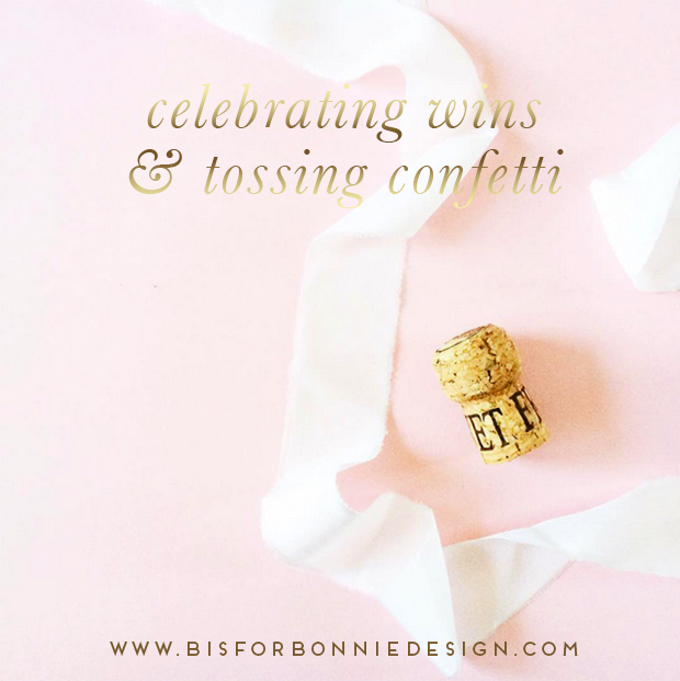 celebrating wins + popping confetti! let's talk about how we handle our successes as small business owners | b is for bonnie design
