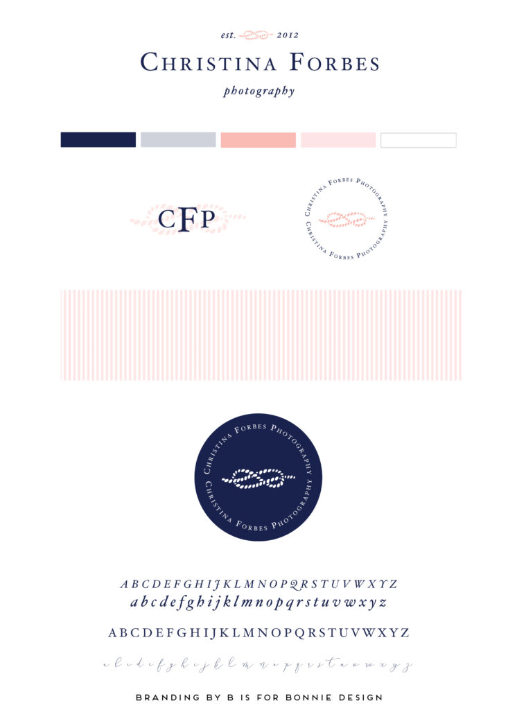 Preppy + Southern brand reveal for Christina Forbes Photography | b is for bonnie design