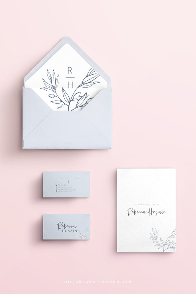 Custom Brand + Showit Website Design | If you’re a fan of soft blues, deep grays, and modern details then check out Rebecca Husain Photography’s brand reveal! | b is for bonnie design #branddesigner #brandstrategy #brandreveal