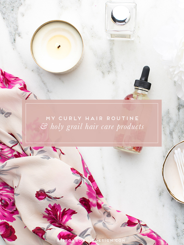My go-to routine for naturally curly hair, plus the all natural, clean products I use to create defined, frizz-free waves in five simple steps! | b is for bonnie design