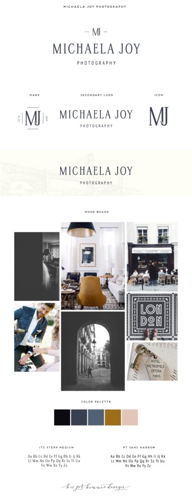 Custom Brand + Showit Website Reveal for Michaela Joy Photography by b is for bonnie design. From a gorgeous stationery suite featuring their mid-century modern inspired logo to a robust custom Showit 5 website, this is one brand reveal you won’t want to miss! | #bisforbonniedesign #brandstrategy #branddesign #brandreveal